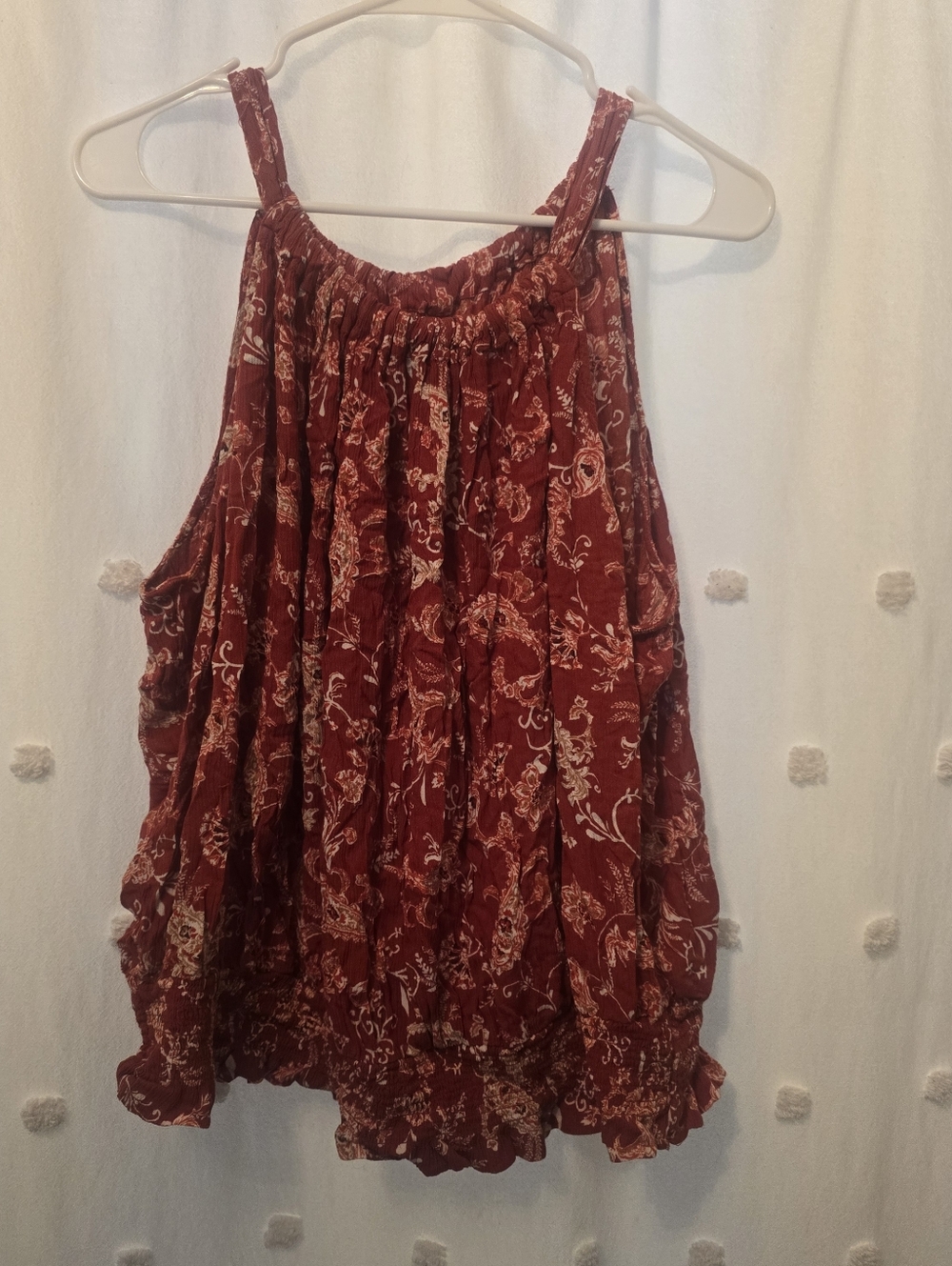 Mautices Red Floral Boho Tank Top - Lightweight Size 3x